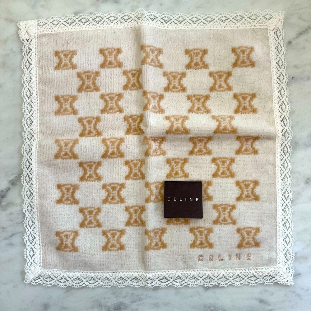 CELINE Ivory and Tan Towel Lace NWT